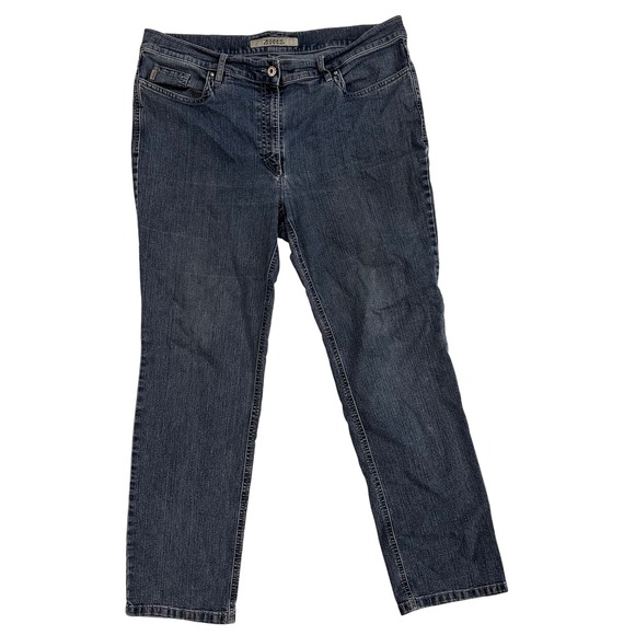 ZERRES Comfort Waistband Slim Thigh Jeans Denim Blue Sz 44 Kurz Petite - Picture 1 of 9